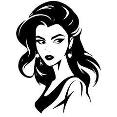 Woman Profile Silhouettes - Vector Illustration