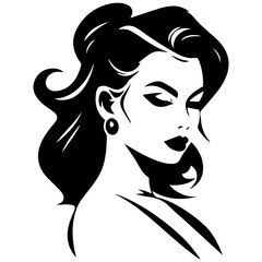 Woman Profile Silhouettes - Vector Illustration