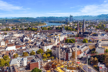 aerial of Bonn, the former capital of Germany