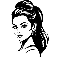 Woman Profile Silhouettes - Vector Illustration
