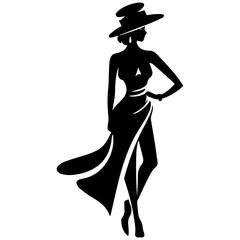 Woman Profile Silhouettes - Vector Illustration