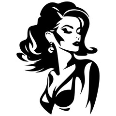 Woman Profile Silhouettes - Vector Illustration