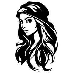 Woman Profile Silhouettes - Vector Illustration