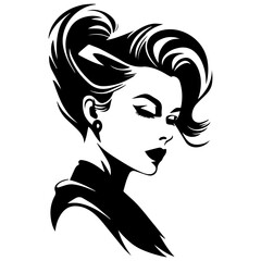 Woman Profile Silhouettes - Vector Illustration