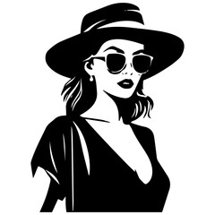 Woman Profile Silhouettes - Vector Illustration