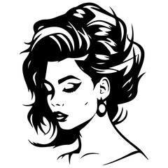 Woman Profile Silhouettes - Vector Illustration