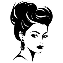 Woman Profile Silhouettes - Vector Illustration