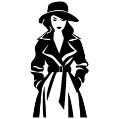 Woman Profile Silhouettes - Vector Illustration
