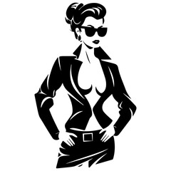 Woman Profile Silhouettes - Vector Illustration