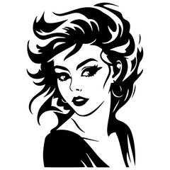 Woman Profile Silhouettes - Vector Illustration