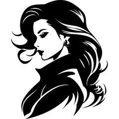 Woman Profile Silhouettes - Vector Illustration