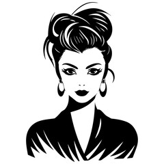 Woman Profile Silhouettes - Vector Illustration