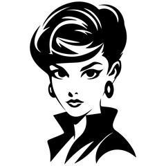 Woman Profile Silhouettes - Vector Illustration