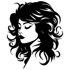 Woman Profile Silhouettes - Vector Illustration