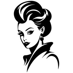 Woman Profile Silhouettes - Vector Illustration