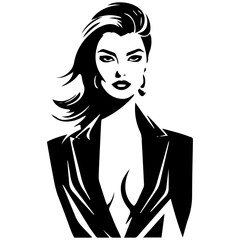 Woman Profile Silhouettes - Vector Illustration