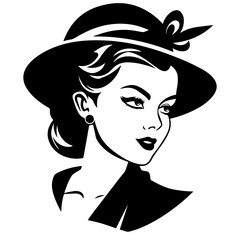Woman Profile Silhouettes - Vector Illustration