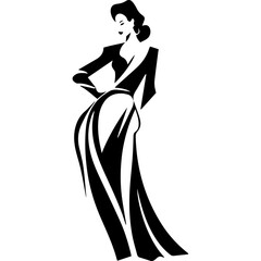 Woman Profile Silhouettes - Vector Illustration