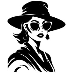 Woman Profile Silhouettes - Vector Illustration