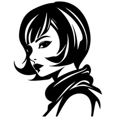 Woman Profile Silhouettes - Vector Illustration