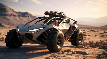Luxe Desert Voyage Guided by a Futuristic Off-Road Auto
