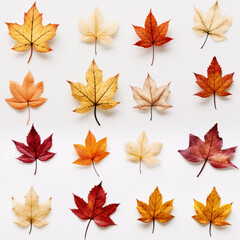 Seamless Pattern of Autumn's Rust-Colored Leaves: A Background of Fall Foliage