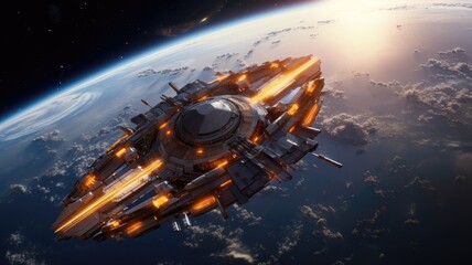 Spectacular Space Ship Image. Explore the Futuristic Beauty and Precision Engineering of a Cosmic Vessel