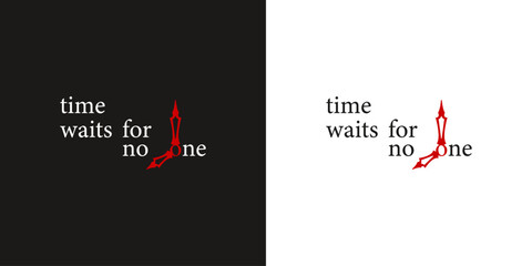 Time waits for no one. Clock image. No Time. Time is running out. Clockwise representation