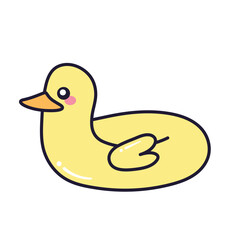 Cute Kawaii Rubber Duck Float Illustration