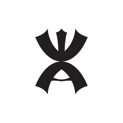 WA letter or AW letter logo design vector