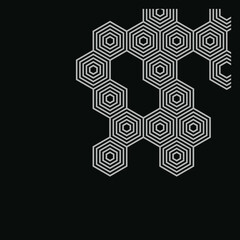 hexagonal background vector design illustration line art. Eps 10