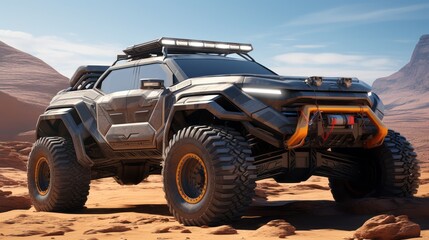 Fototapeta na wymiar Desert Conquests in Luxury Bliss: Off-Road Buggy Cars in Action