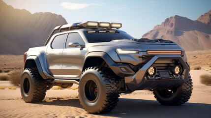 Fototapeta na wymiar Desert Nomads Unleashed in Luxury Bliss: Luxury Off-Road Buggy Cars Roaming the Terrain