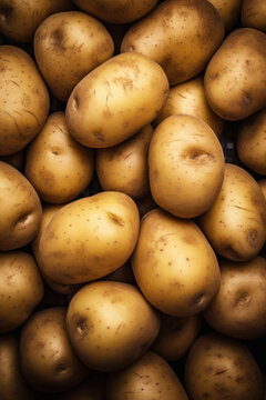 Generated photorealistic image of the unique texture of young potatoes