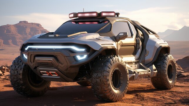 Off the Beaten Path in Luxury Bliss: Futuristic 4x4 Cars Roaming Free
