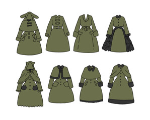 Naklejka premium オリーブのコートのイラストセット