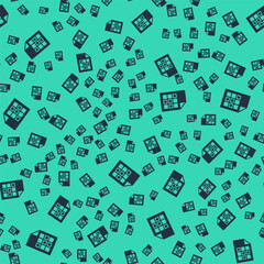 Black Lottery ticket icon isolated seamless pattern on green background. Bingo, lotto, cash prizes. Financial success, prosperity, victory, winnings luck. Vector