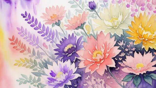 A vibrant floral painting on a clean