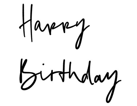 happy birthday ink brush lettering bold	