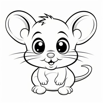 Cheerful Mouse with Big Eyes: A Delightfully Simple and Colorful Image