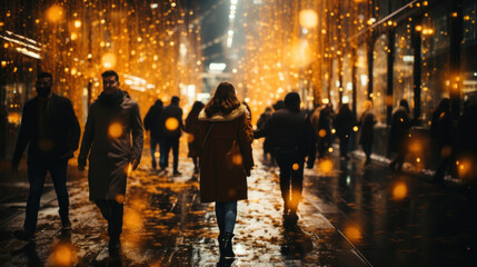 A crowded street with a diversity of people