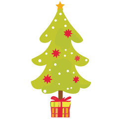 Christmas Tree Vector: A Festive and Versatile Vector Illustration of a Beautifully Decorated Christmas Tree, Ideal for Holiday Designs, Cards, Crafts