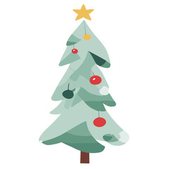 Cute Christmas Tree Vector: Adorable and Festive Holiday Illustration for Greeting Cards, Decorations, and More