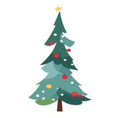 Cute Christmas Tree Vector: Adorable and Festive Holiday Illustration for Greeting Cards, Decorations, and More