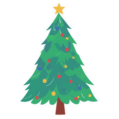 Cute Christmas Tree Vector: Adorable and Festive Holiday Illustration for Greeting Cards, Decorations, and More