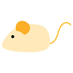 Cute Cartoon Mouse with Cheese Illustration