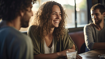 Happy Friends Hanging Out Together