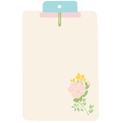 Paper and paper clip on a clipboard