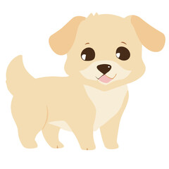 cheerful cartoon dog, a cute and happy puppy, in a playful and fun illustration