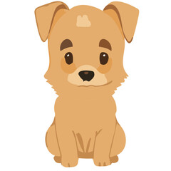 cheerful cartoon dog, a cute and happy puppy, in a playful and fun illustration